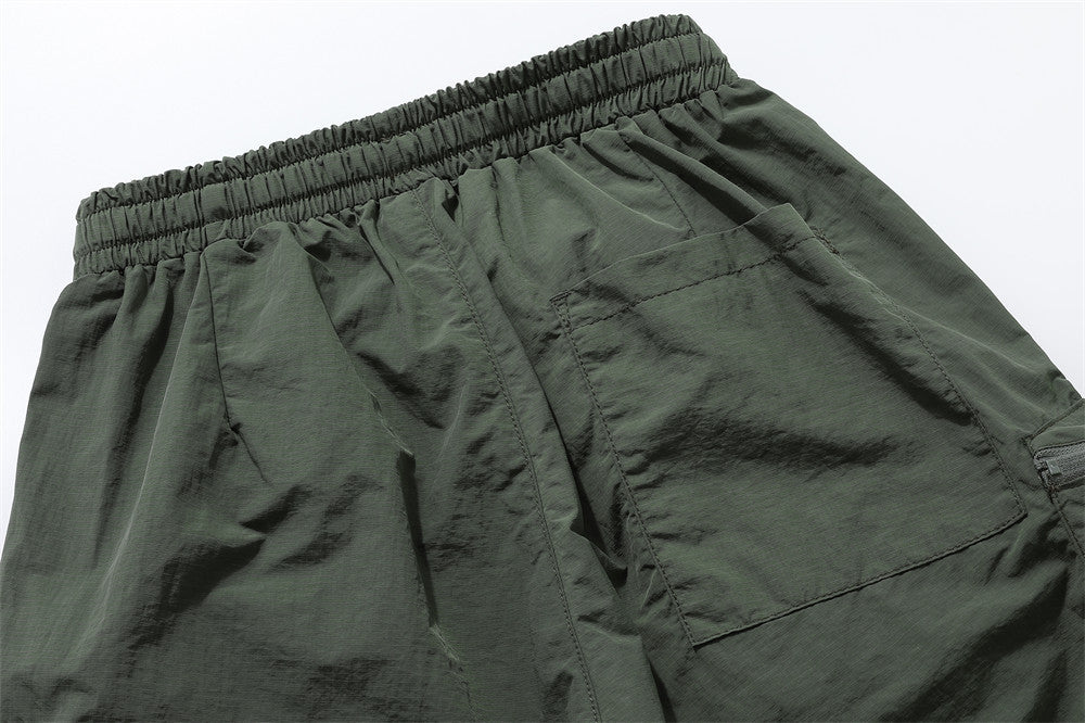 Loose Pockets Zipper Cargo Shorts Men