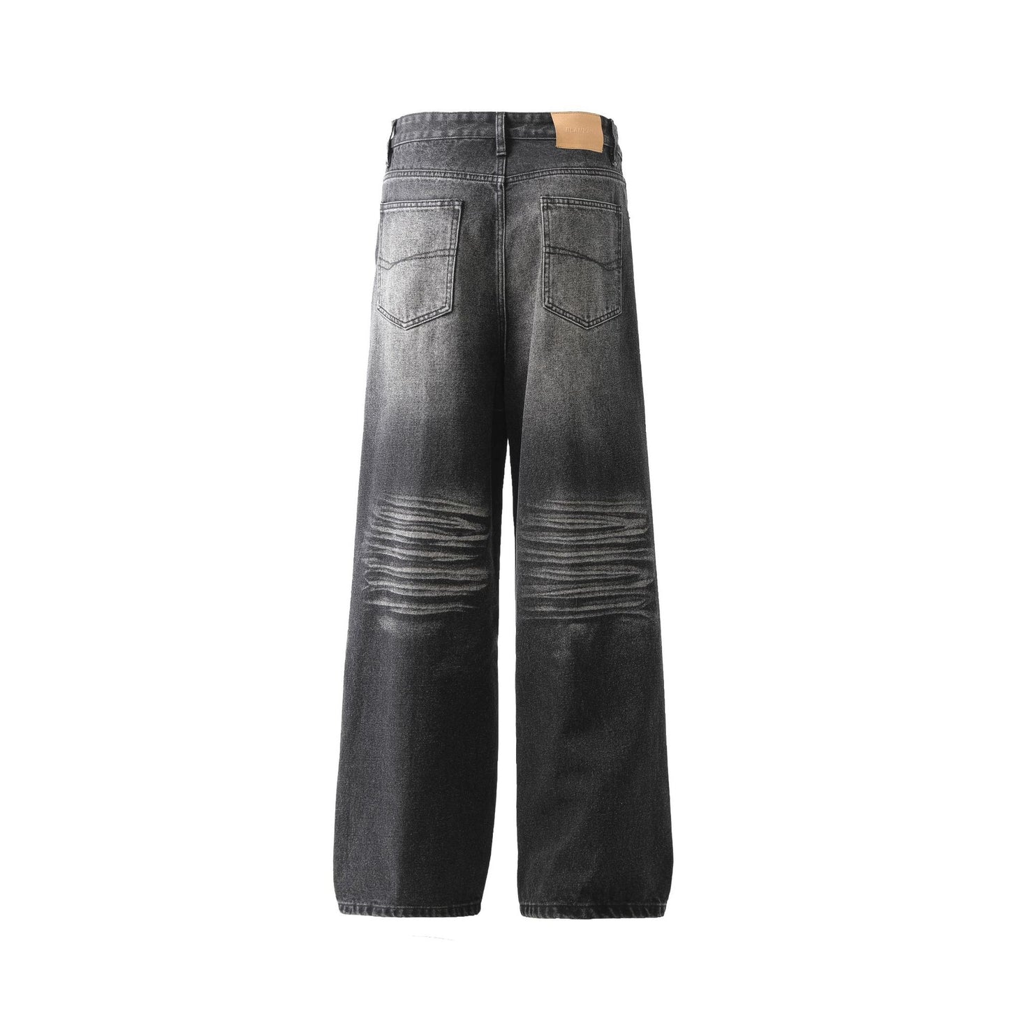 Jeans Washed-out Vintage Straight-leg Trousers