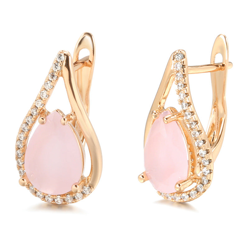 Fashionable Elegant Simple Design Natural Stone Earrings