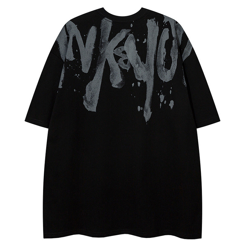 Graffiti Letter Print Short-sleeve T-shirt Men