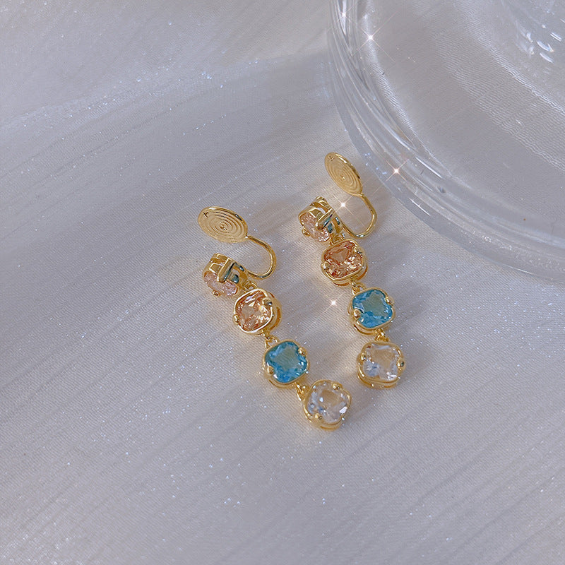 Special-interest Design Colorful Zircon Earrings