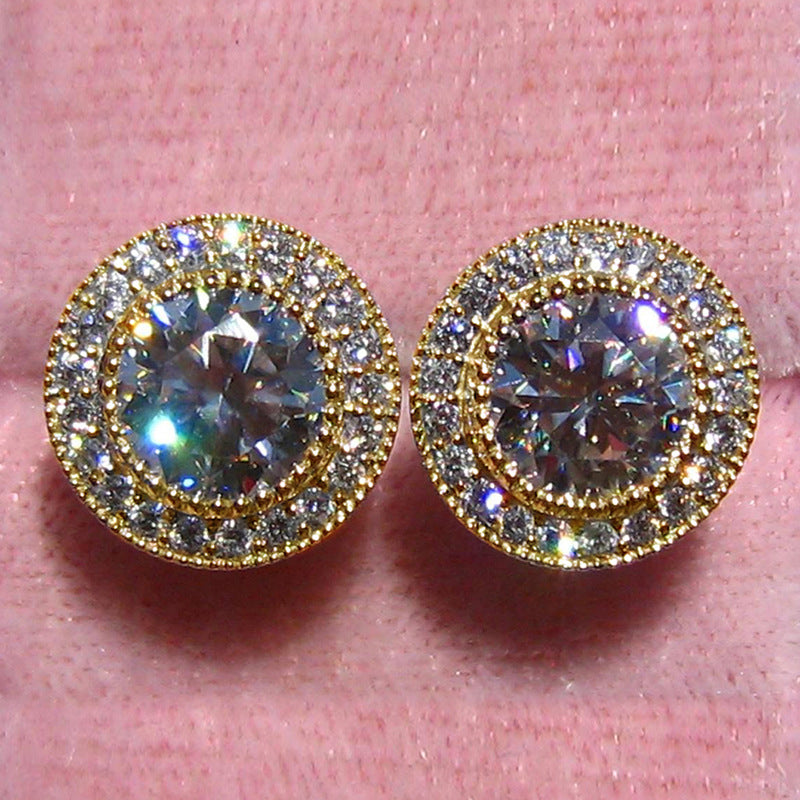 Zircon Full-jeweled Stud Earrings Female