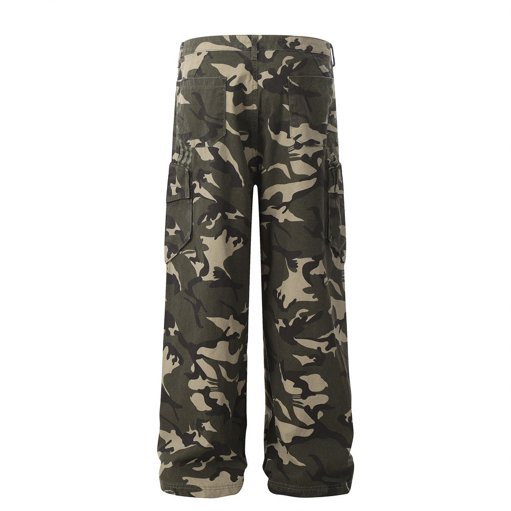 Camouflage Cargo Straight Casual Pants