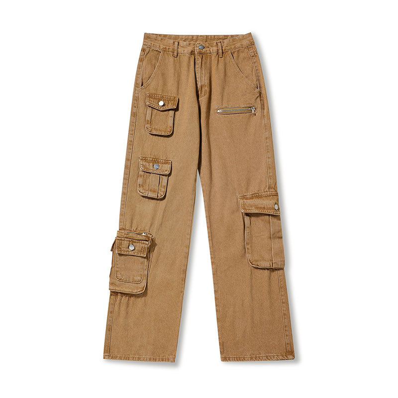 Retro Hip Hop Multi-pocket Cargo Pants Male