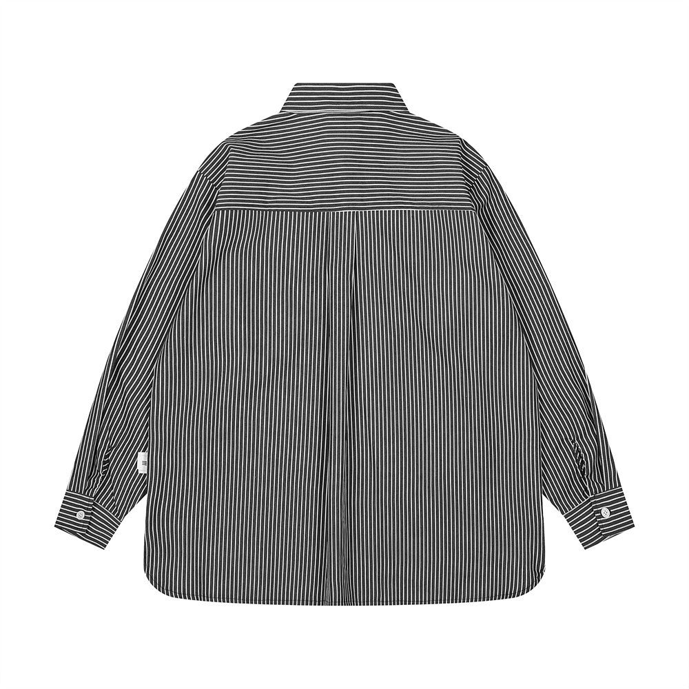 Vertical Striped Shirt Men's Loose Casual