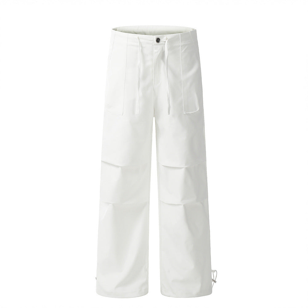 Loose Pleated Paratrooper Casual Pants