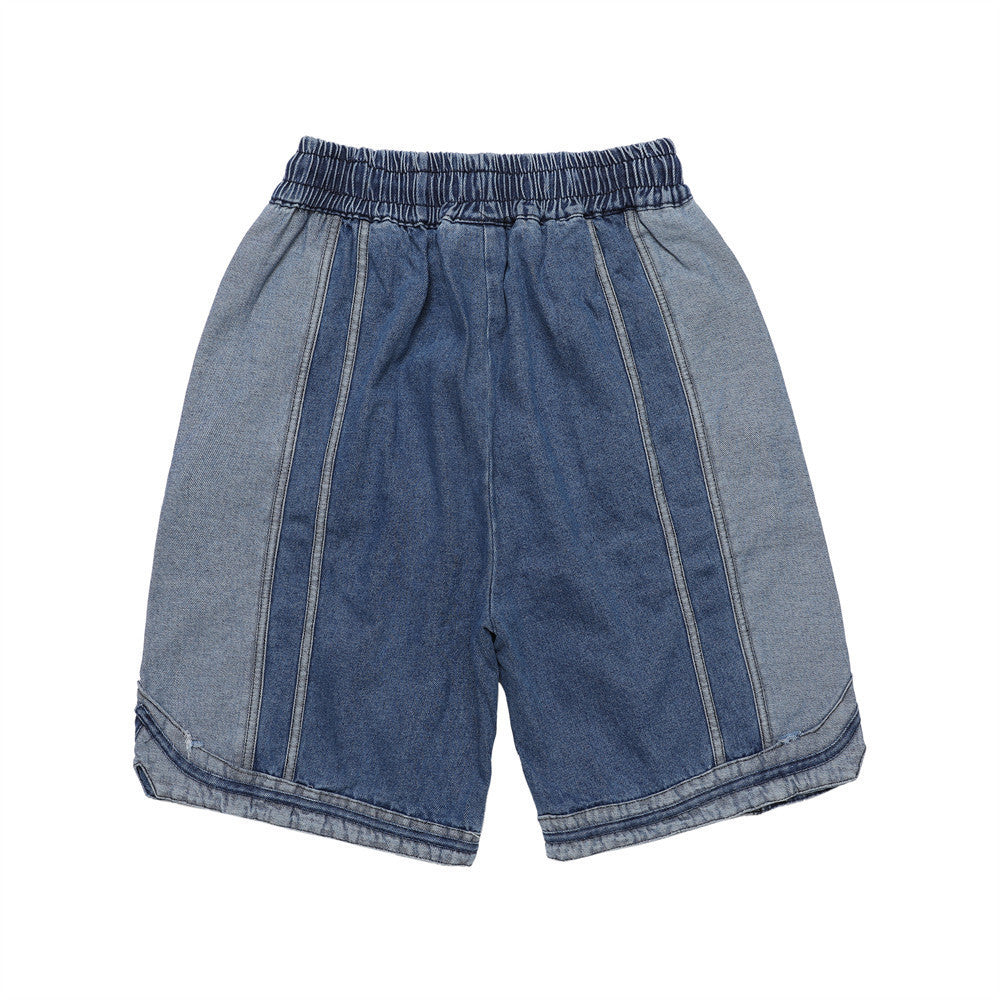 Men's Loose Letter Embroidery Elastic Waist Drawstring Shorts