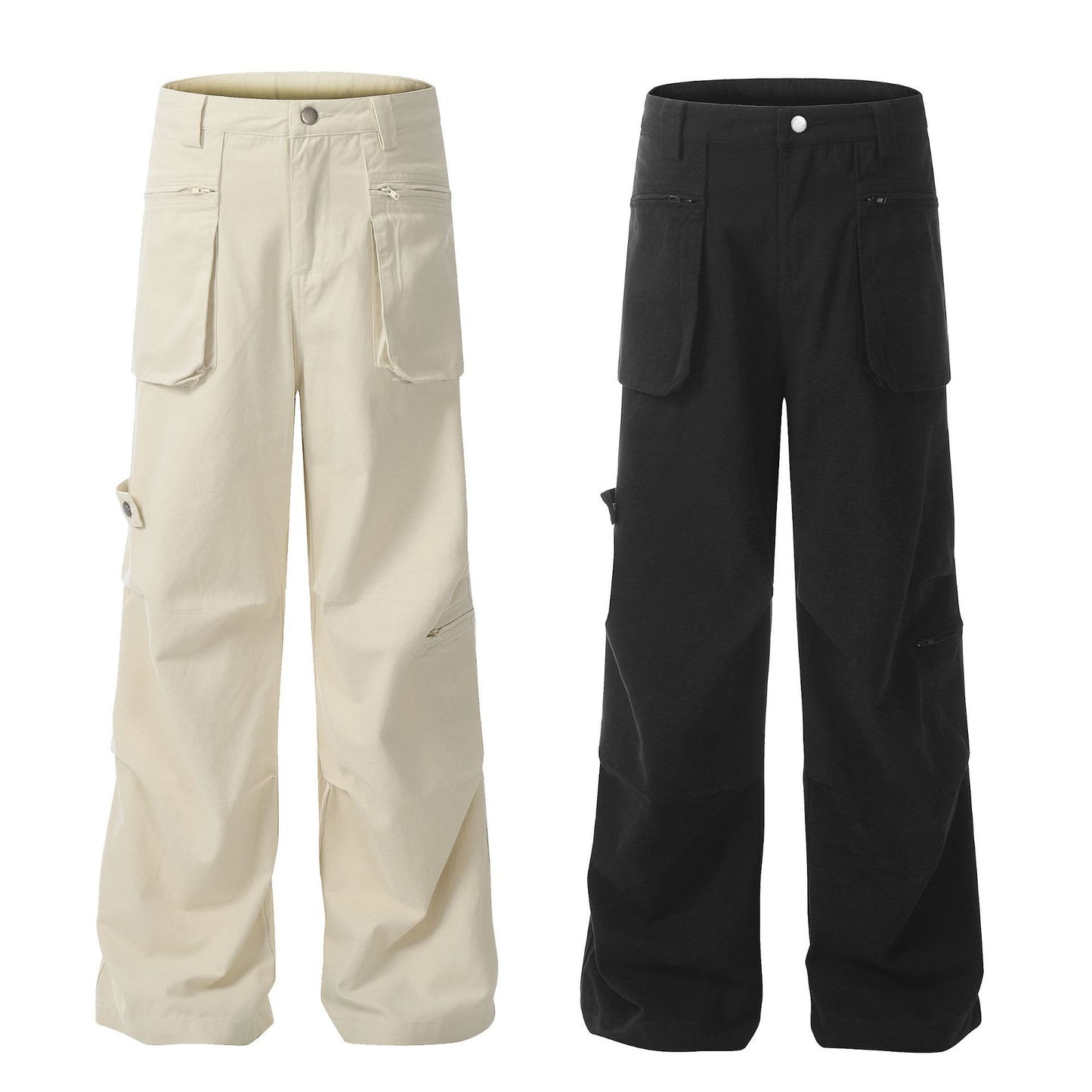 Cotton Loose Straight Cargo Pants