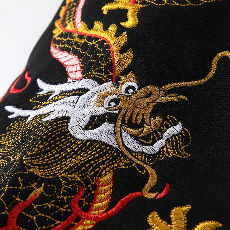 Chinese Style Embroidery Dragon Pattern Sweater