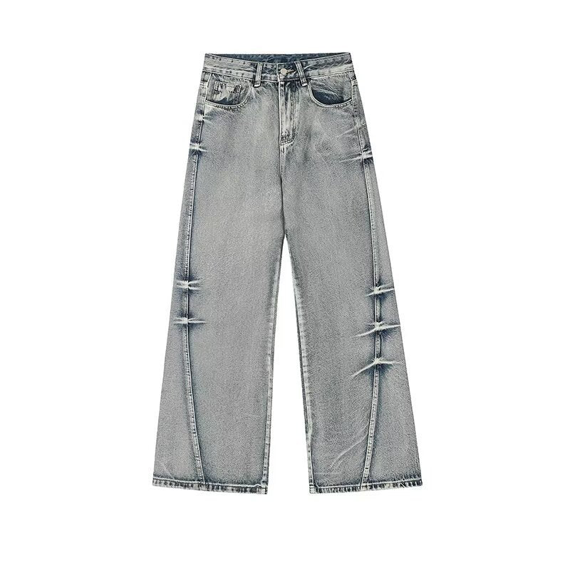 Men's Loose Washed Worn Jeans