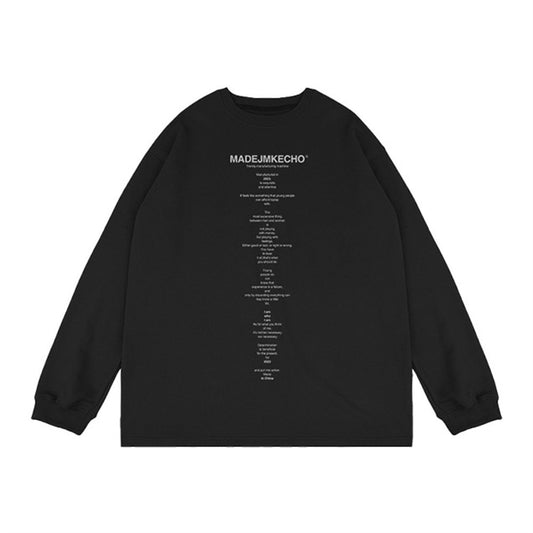 Letter Print Crew Neck Casual Sweater For Men