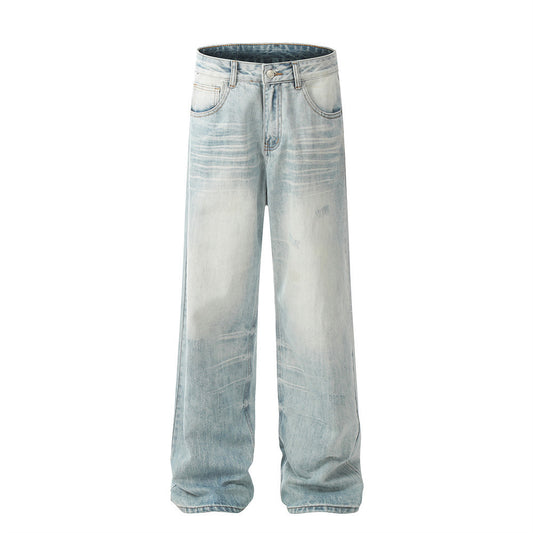 Vintage Washed Horizontal Jeans For Men