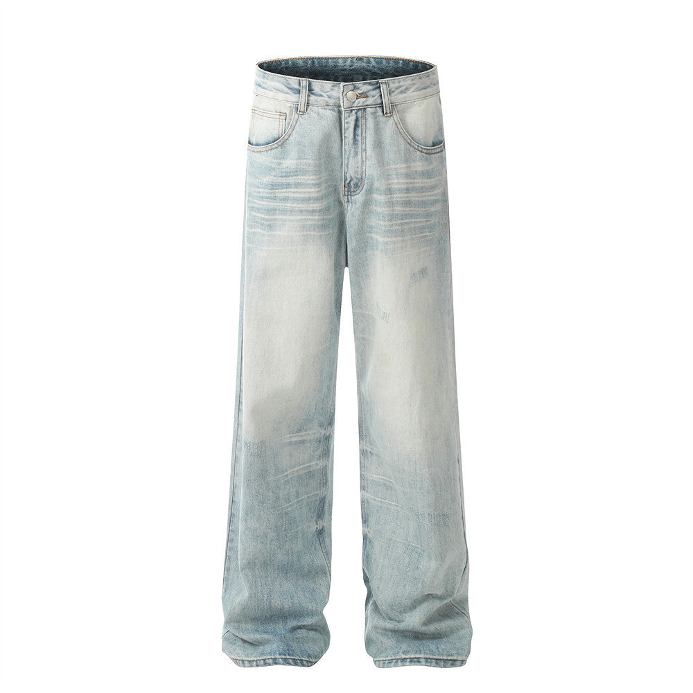 Vintage Washed Horizontal Jeans For Men