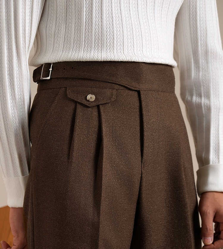 Casual Double Pleated Suit Pants