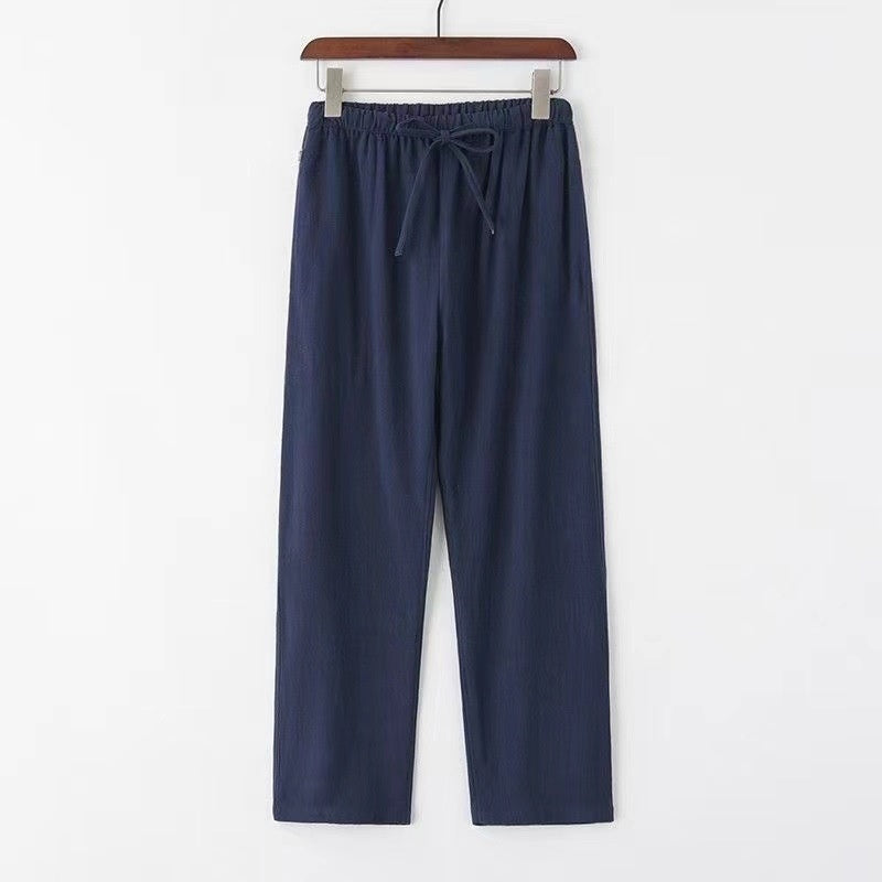 Solid Color Linen Leisure jeans