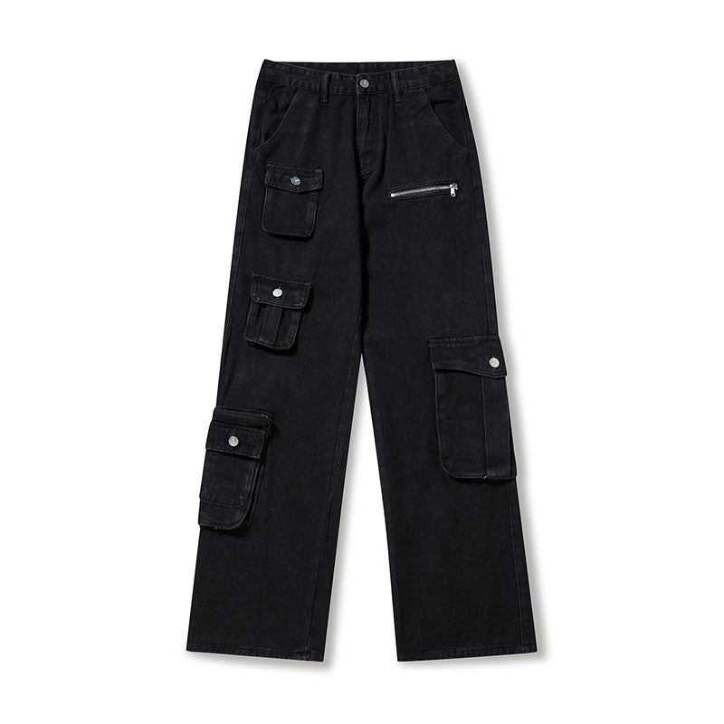 Retro Hip Hop Multi-pocket Cargo Pants Male