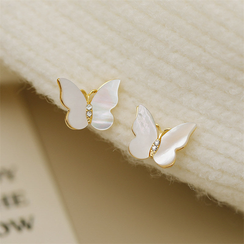 White Fritillary Butterfly Studs Female Niche