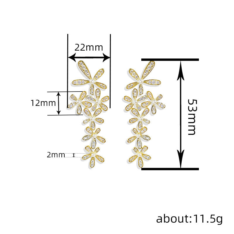 Flower Earrings For Women Elegant Exaggerated