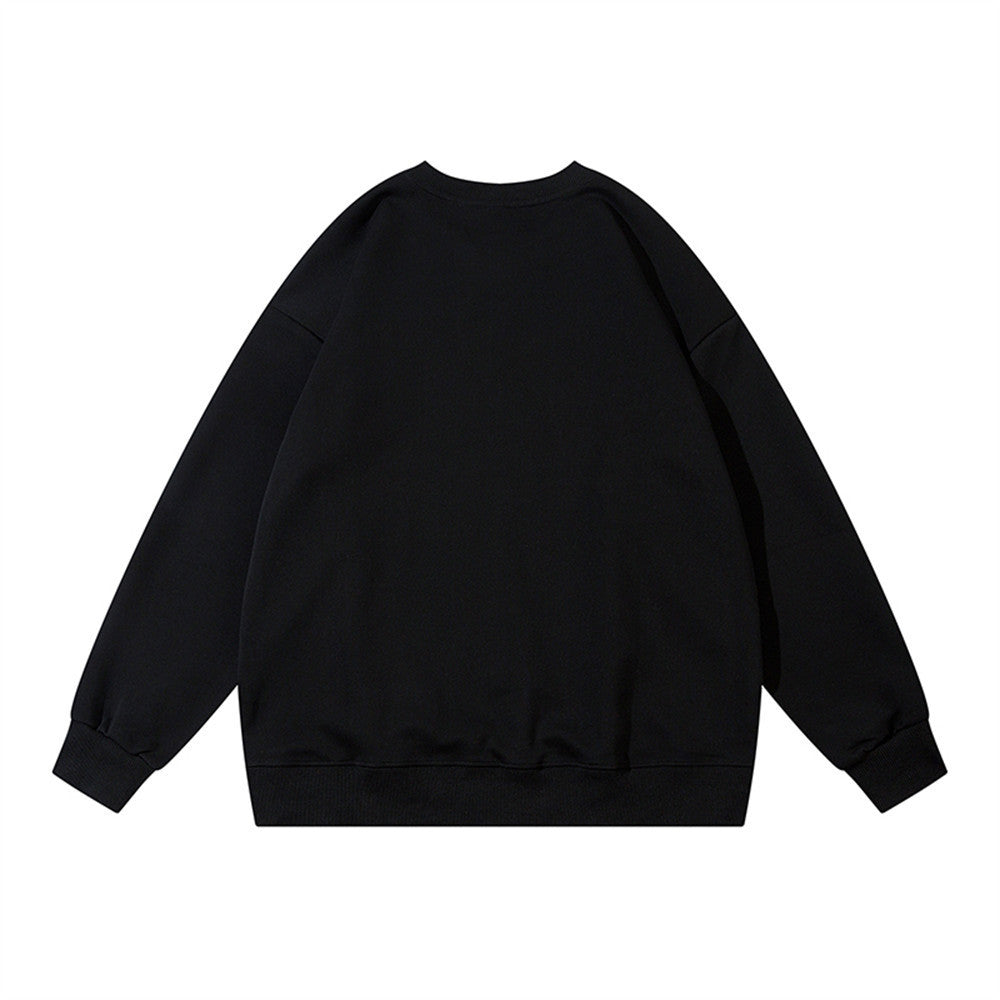 Letter Casual Loose Round Neck Sweater