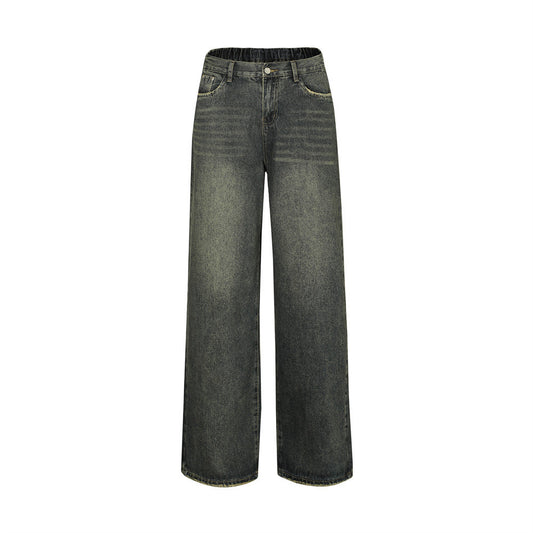 Washing Water Denim Straight-leg Trousers Men