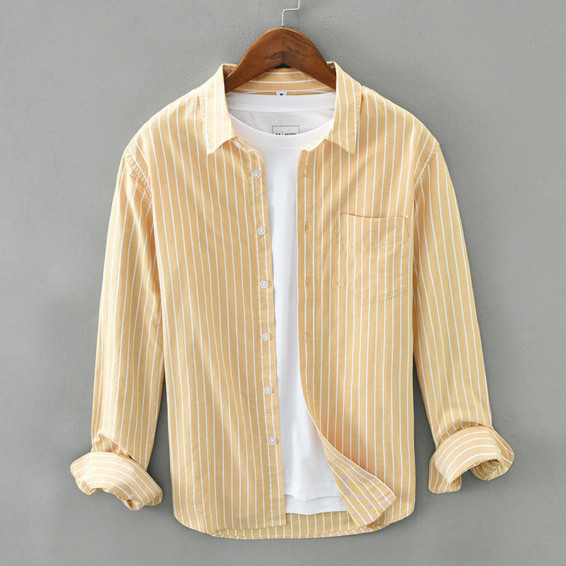 Men's Cotton Striped Long Sleeved Shirt