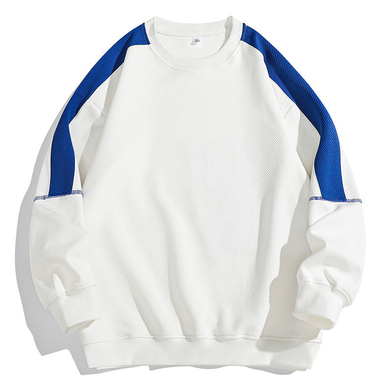 Spring And Autumn New Men's Japanese Contrast-color Stitching Sweatshirt