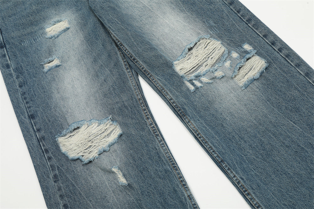 Washed And Frayed Jeans