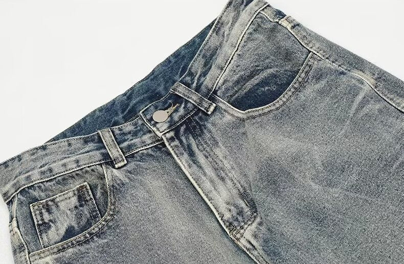 Men's Loose Washed Worn Jeans