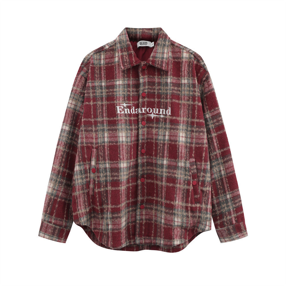 Retro Loose Plaid Shirt Men