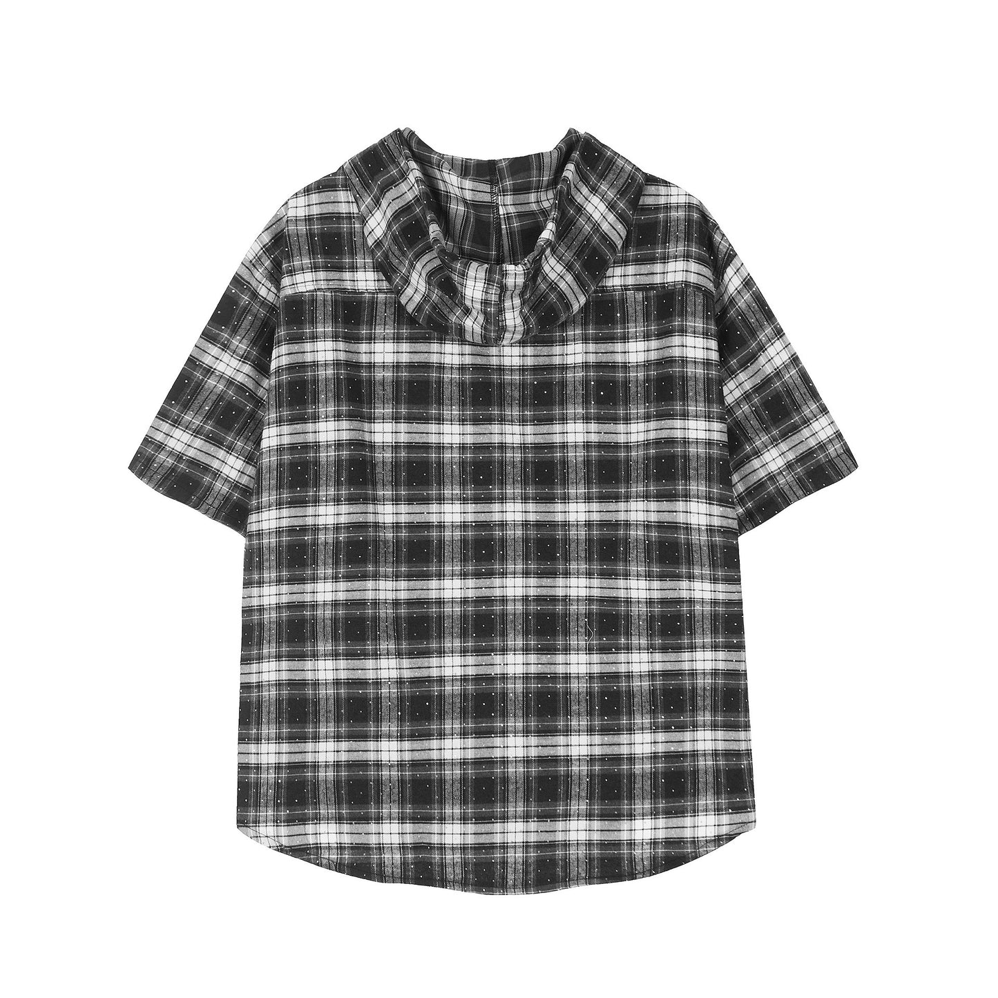 Fashion Hooded Loose Plaid Shirt Summer Men