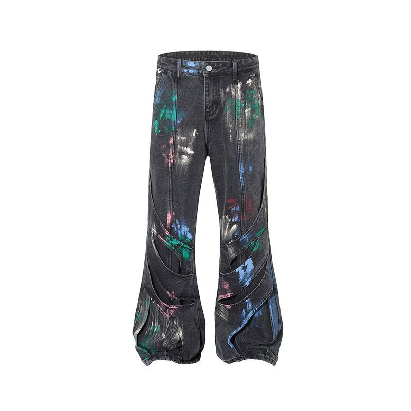 High Street Hand-painted Denim Trousers