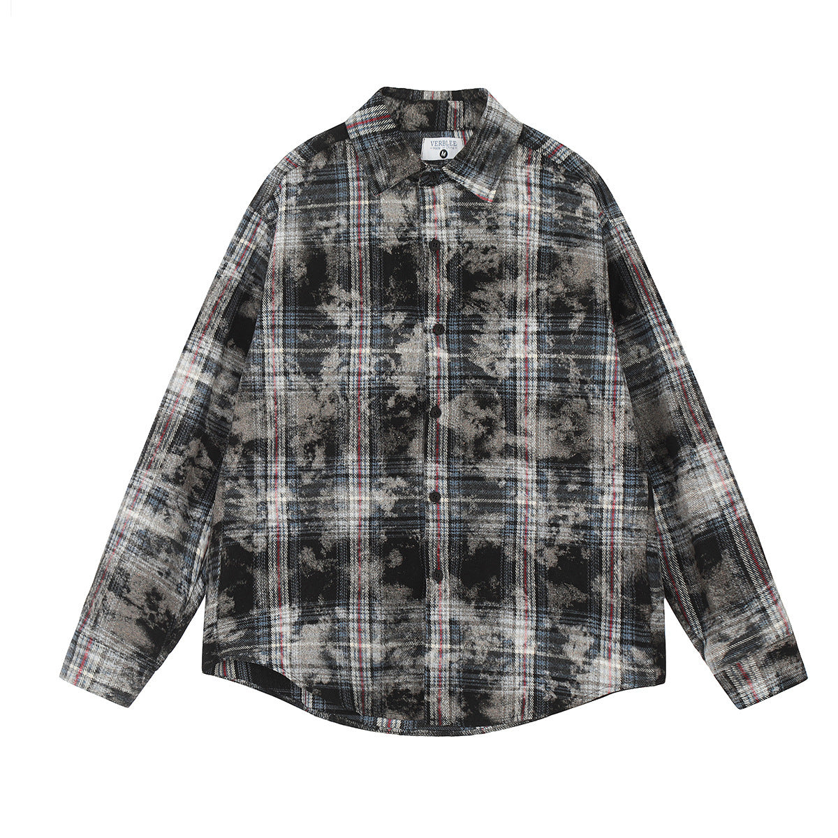 Autumn New American Retro Dirty Printed Plaid Shirt