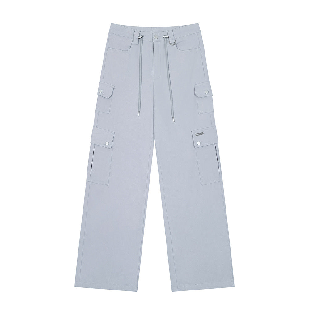 Solid Color Loose Straight-leg Trousers