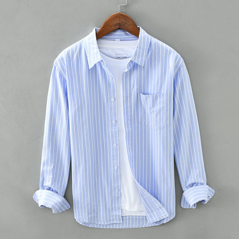 Men's Cotton Striped Long Sleeved Shirt