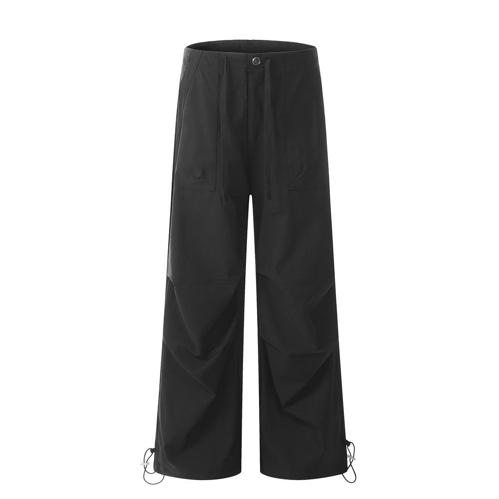 Loose Pleated Paratrooper Casual Pants