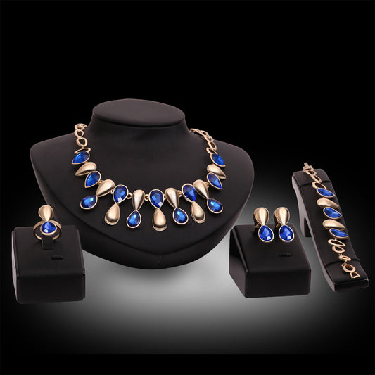 Necklace Earring Ring Bracelet Alloy Four-piece Set