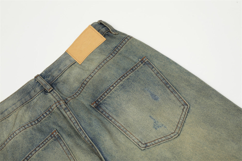 Make Old Ripped Denim Men Trousers