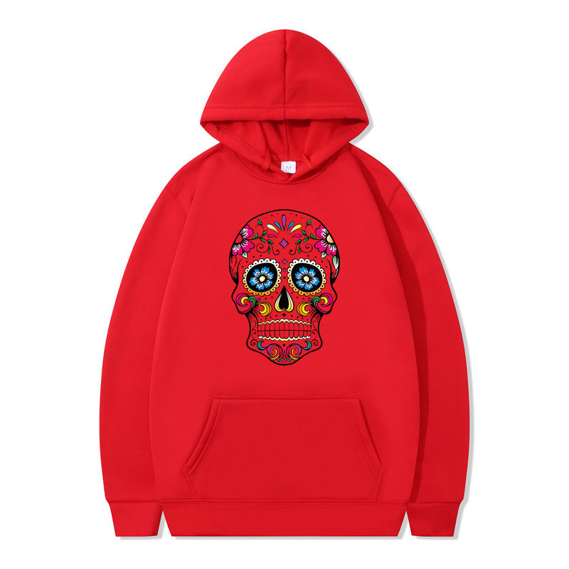 Couple Skull Head Printed Hoodie Sweater