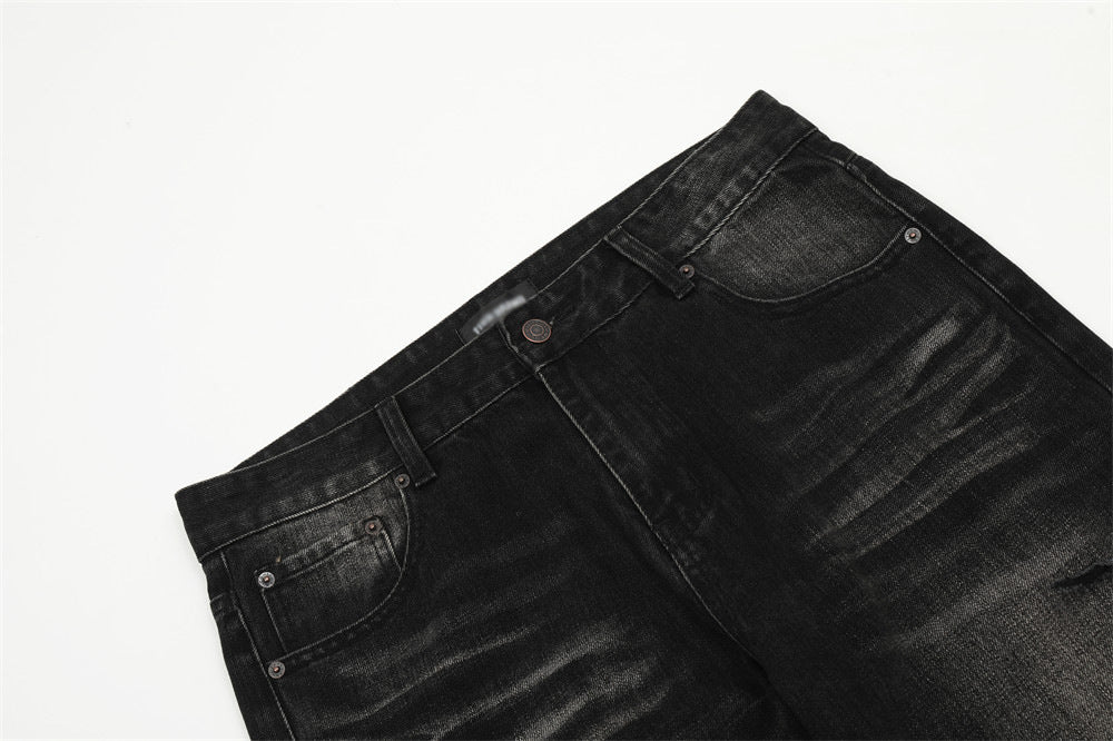 Retro Tattered Jeans Denim Trousers For Men