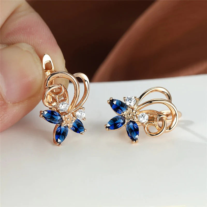 Flower Series Gold Earrings For Women