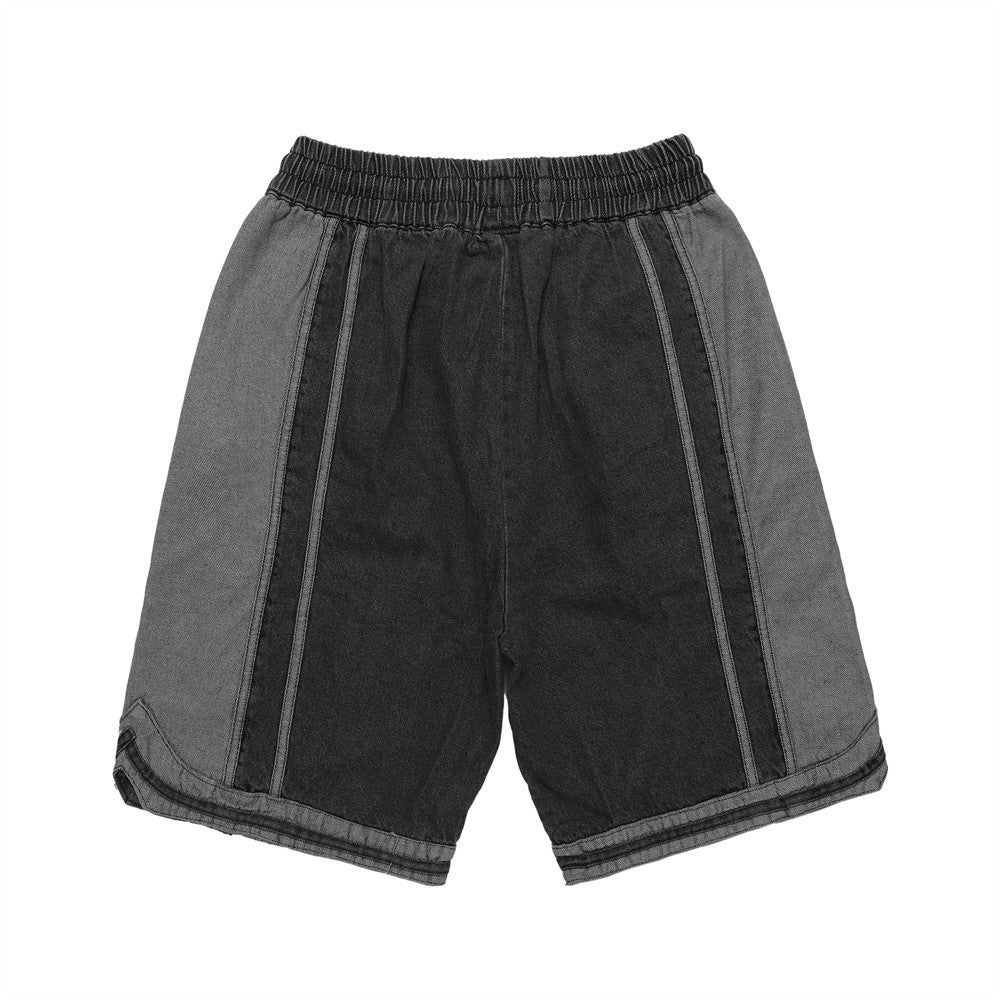 Men's Loose Letter Embroidery Elastic Waist Drawstring Shorts