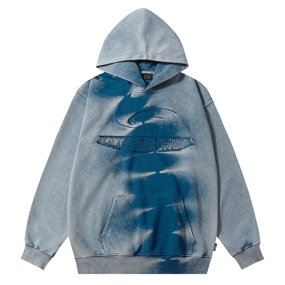 Tie-dyed Contrast Color Printed Hoodie Men's Autumn