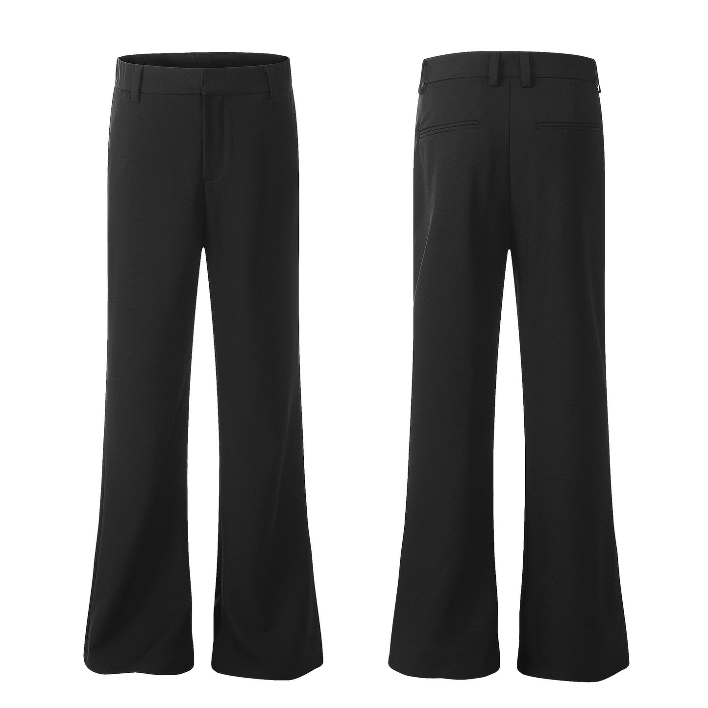 Draping Effect Skinny Black Suit Pants