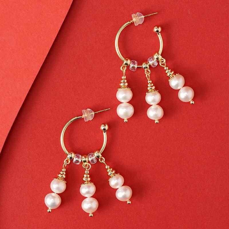 Pearl Luster Pearl New Chinese Style Earrings, Exquisite And Simple, Grand And  Palace Chinese Aesthetic, 925 Silver Needle For Women  Note The Word  Was Not Translated In The Previous