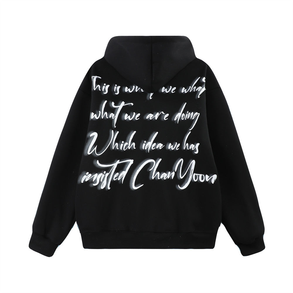 Men's Dark Street Design Art Letter Hoodie