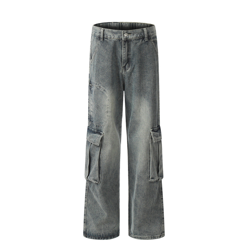 Punk Washed And Worn Denim Overalls