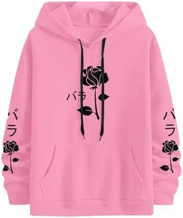 Men's Floral Print Drawstring Pocket Sweatshirt