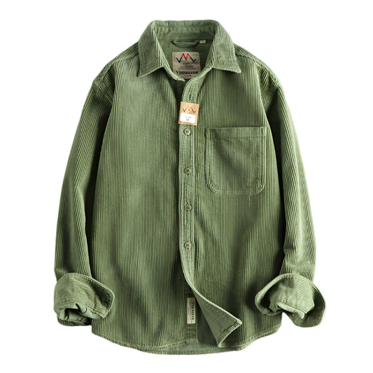 Pure Cotton Corduroy Washed Long Sleeve Shirt