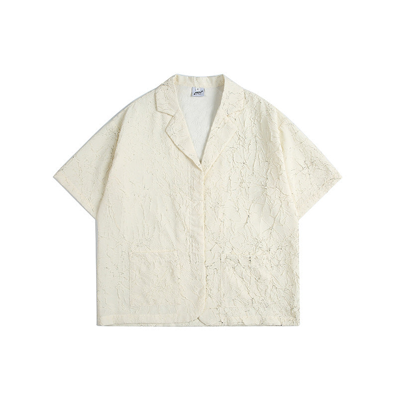 Chinese-style Embossed Thin Casual Shirt