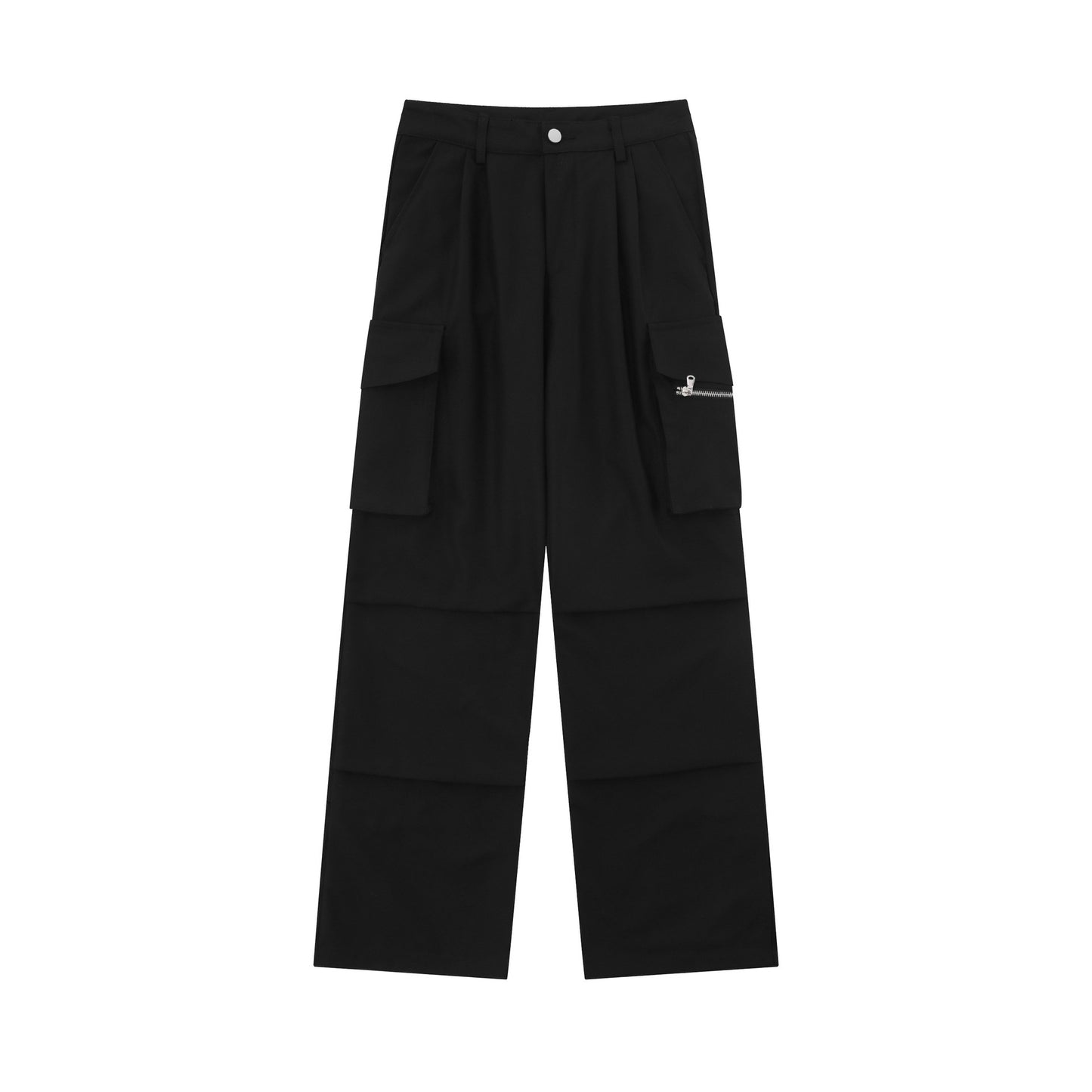 Retro Black Straight Overalls For Women